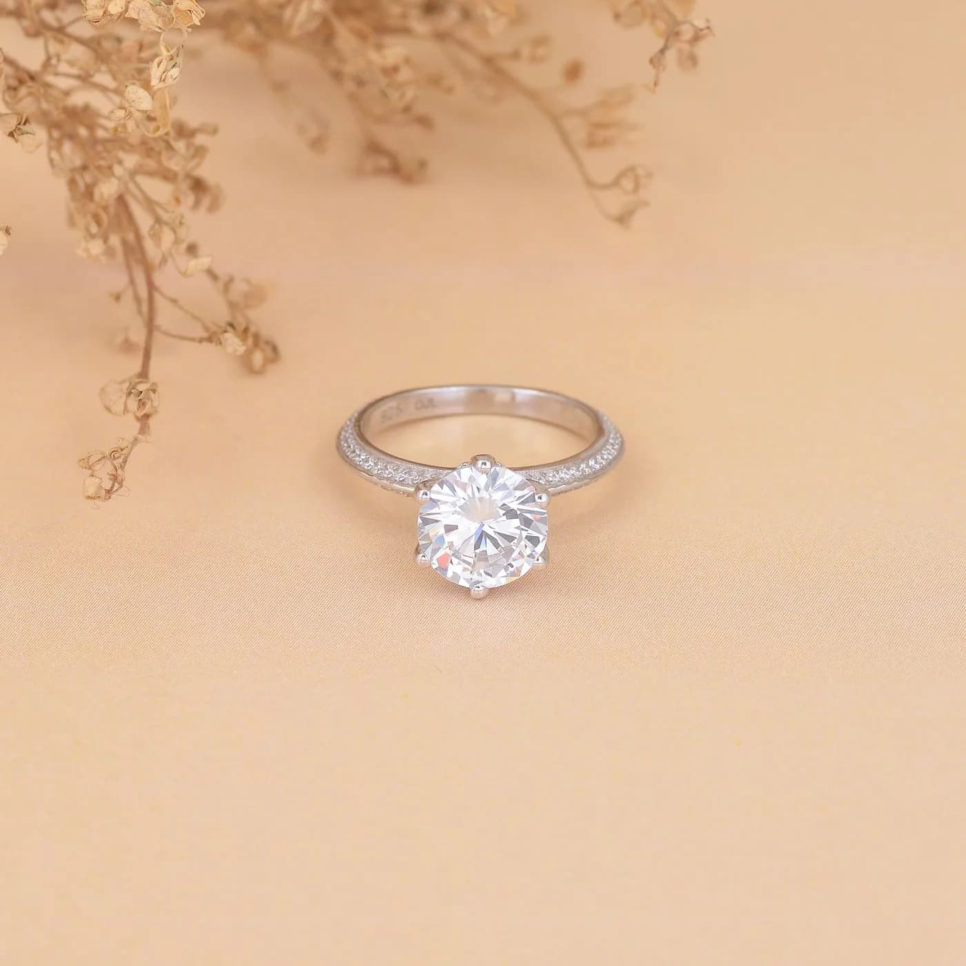 Bague solitaire argent
