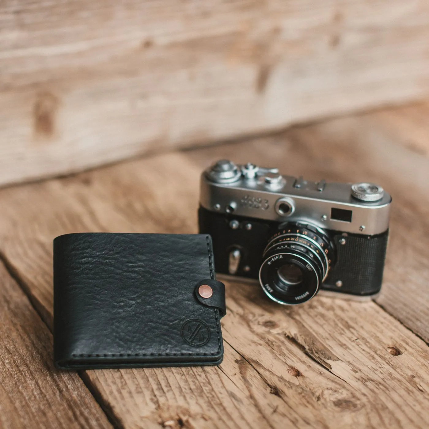 Portefeuille homme en cuir noir